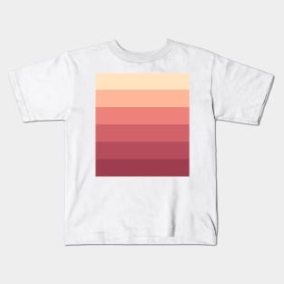 Stripes - Gradient - Dark to Light red and yellow summer sunset Kids T-Shirt